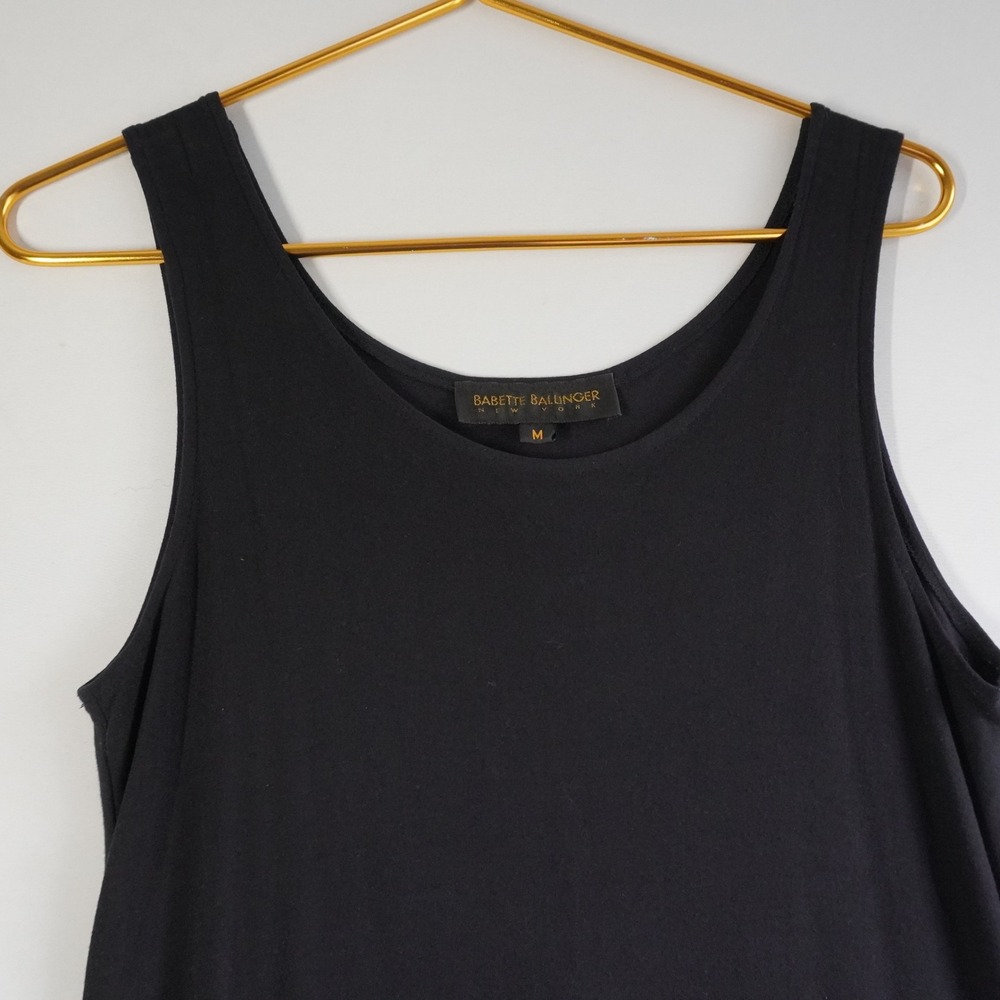 Babette Ballinger New York Womens Black Sleeveless Scoop Neck Maxi Dress Size M - Picture 2 of 8